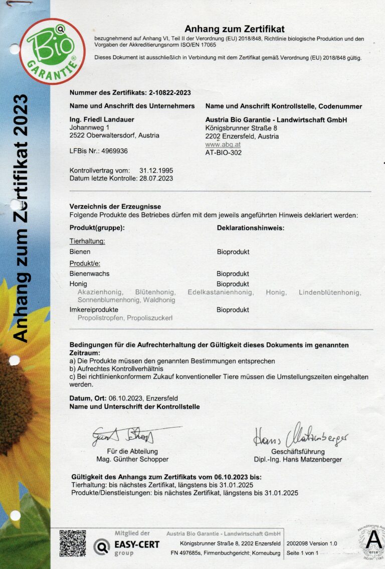 BIO-Zertifikat Seite 2